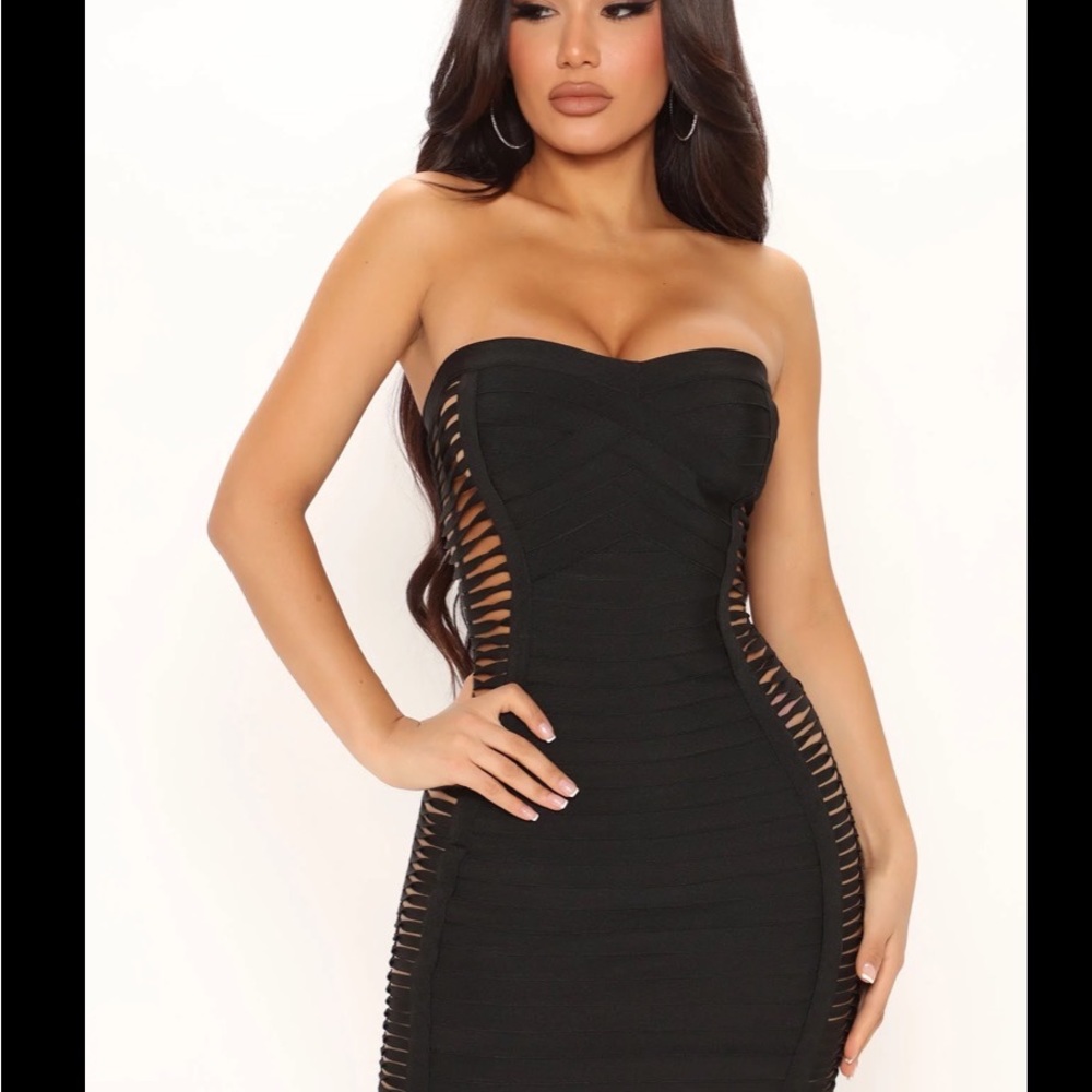Going Out Bandage Mini Dress - Black